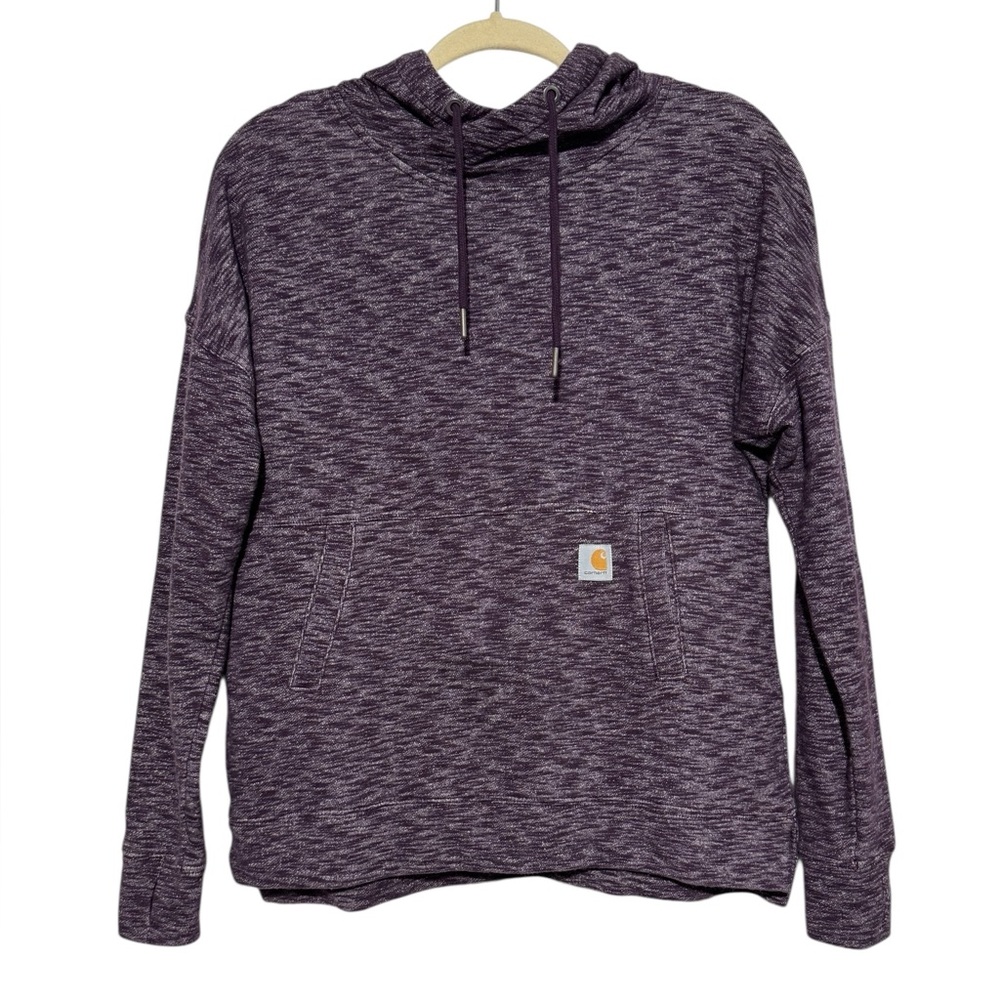 Carhartt Women’s Purple Hoodie Size S Heathered Relaxed‎ Fit Outdoor Fall Cozy